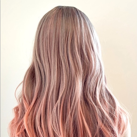 Very Pretty 24” Ombre Pink Coral Mix Lace Front Premium Wig - Picture 11 of 12